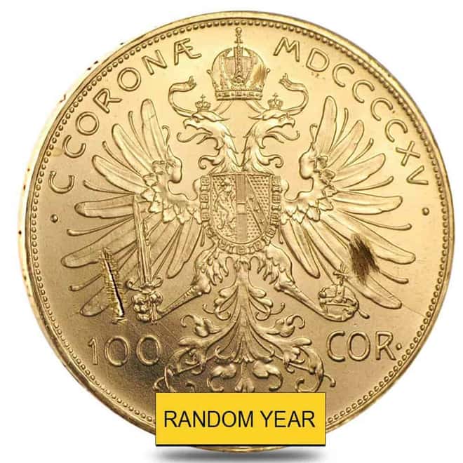 100 Corona Austrian Gold Coin Scruffy (Random Year)