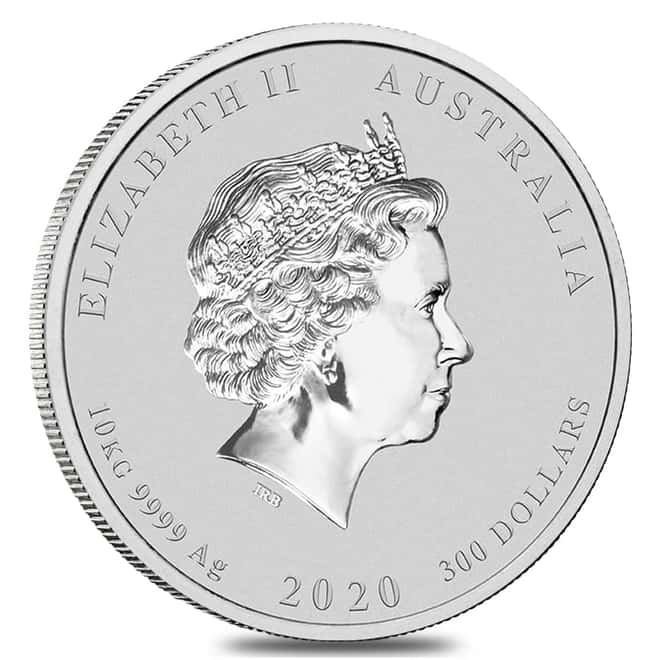 2020 10 Kilo Silver Lunar Year of The Mouse / Rat BU Australian Perth Mint In Cap
