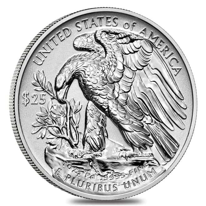 2019-W 1 oz Reverse Proof Palladium American Eagle $25 Coin (w/Box & COA)