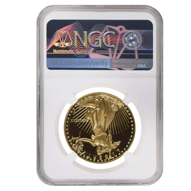 1989 W 1 oz $50 Proof Gold American Eagle NGC PF 69 UCAM Mint Error (Rev Struck Thru)