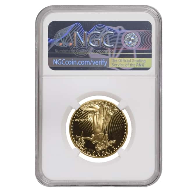 1990 P 1/2 oz $25 Proof Gold American Eagle NGC PF 69 UCAM Mint Error (Rev Struck Thru)