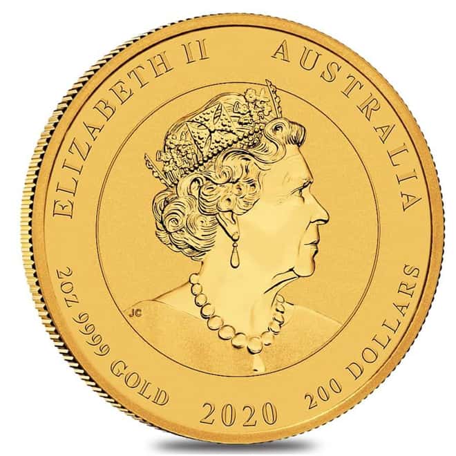 2020 2 oz Gold Lunar Year of The Mouse / Rat BU Australia Perth Mint In Cap