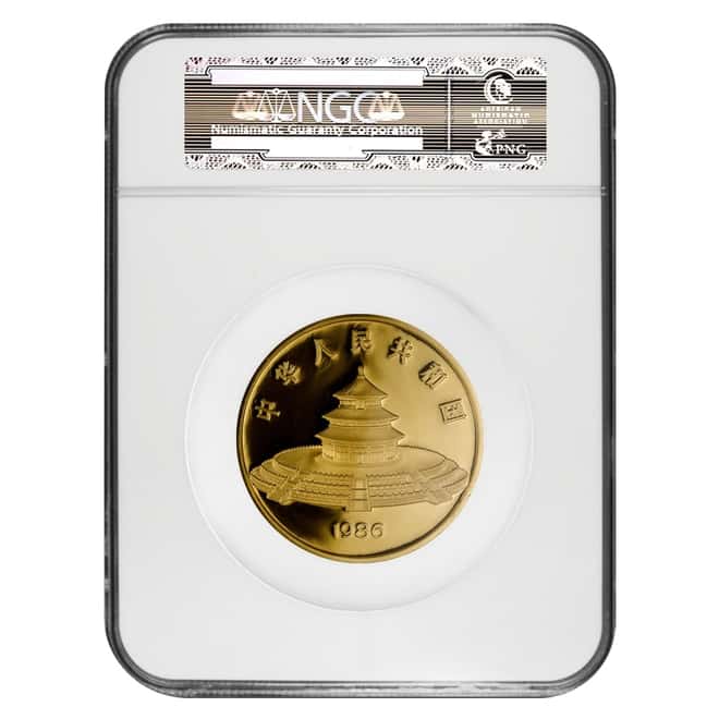 1986 12 oz Chinese Proof Gold Panda 1000 Yuan .999 Fine NGC PF Details
