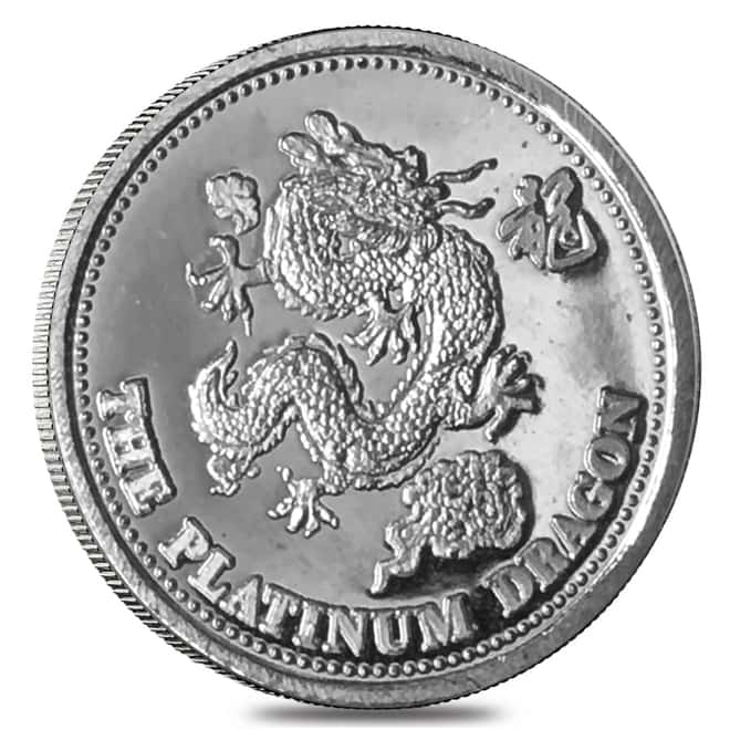 1/10 oz Johnson Matthey Dragon Platinum Round .9995 Fine