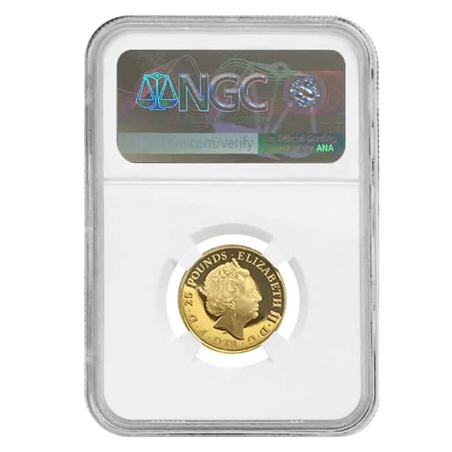2019 Great Britain 1/4 oz Proof Gold Queen's Beasts (Falcon) Coin NGC PF 69 UCAM