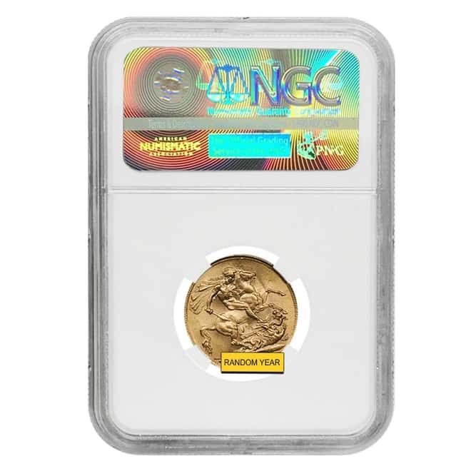 Gold Sovereign Coin NGC/PCGS MS 64 (Random Year)