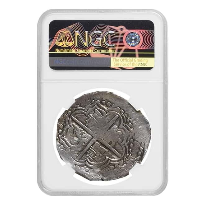 1615-19 P M Colonial Bolivia Philip III 8 Real Silver Coin NGC VF Details