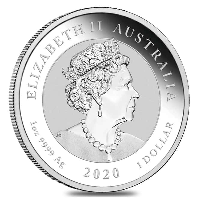 Roll of 20 - 2020 1 oz Silver Australian Bull and Bear Coin Perth Mint .9999 Fine BU In Cap (Tube,Lot of 20)