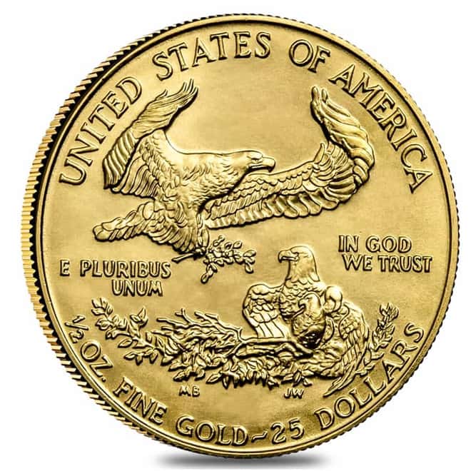 1991 1/2 oz $25 Gold American Eagle BU (MCMXCI)
