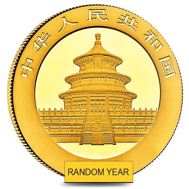 Chinese 30 gram Gold Panda 500 Yuan .999 Fine BU (Random Year, Not Sealed)