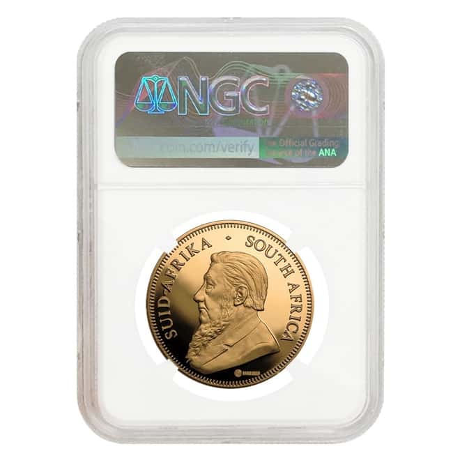 2017 South Africa 1 oz Gold Krugerrand Restrike NGC MS 64 DPL (50th Annv. Privy)