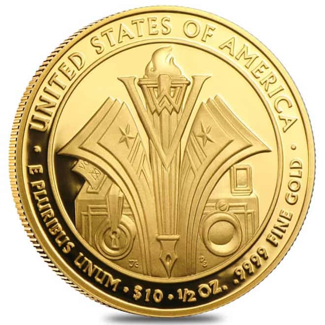 2014 W 1/2 oz $10 First Spouse - Florence Harding Gold Proof Coin (w/Box & COA)