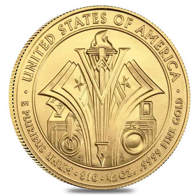 2014 W 1/2 oz $10 First Spouse - Florence Harding Gold Coin BU (w/Box & COA)