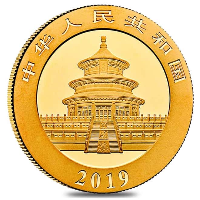 2019 15 gram Chinese Gold Panda 200 Yuan .999 Fine BU (Sealed)