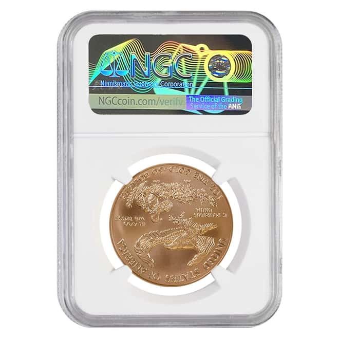 2018 W 1 oz Burnished $50 Gold American Eagle NGC MS 70