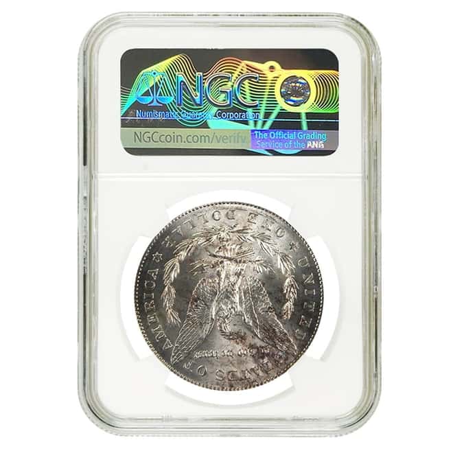 1878 Morgan Silver Dollar 7 Tailfeathers Rev of 78 NGC MS 62+