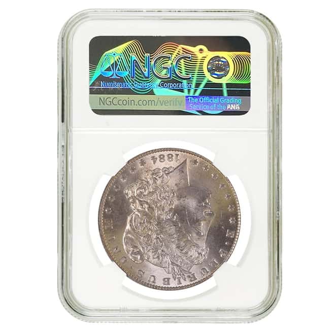 1884 O Morgan Silver Dollar NGC MS 63*