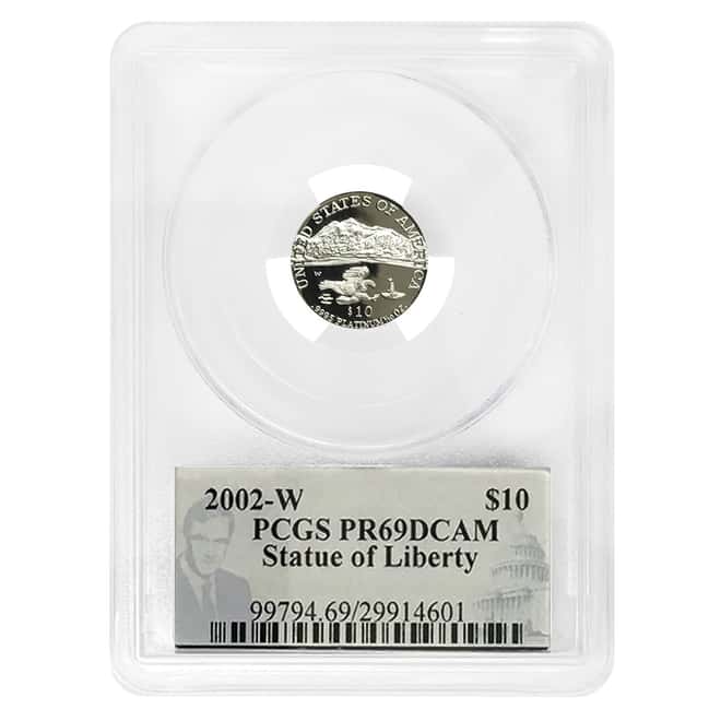2002 W 1/10 oz $10 Platinum American Eagle Proof Coin PCGS PF 69 DCAM (Philip Diehl Sign Label)