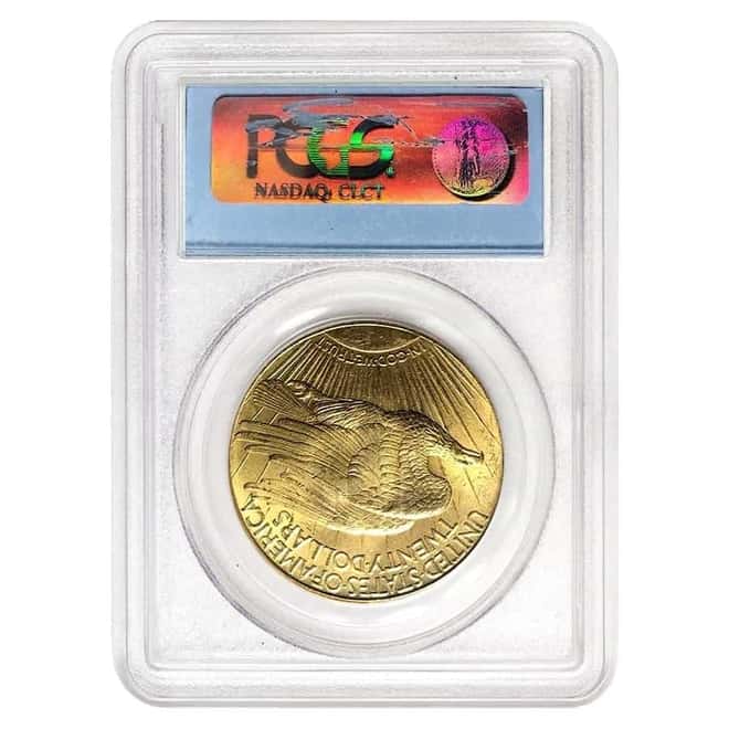 1908 $20 Gold Saint Gaudens Double Eagle Motto PCGS MS 63