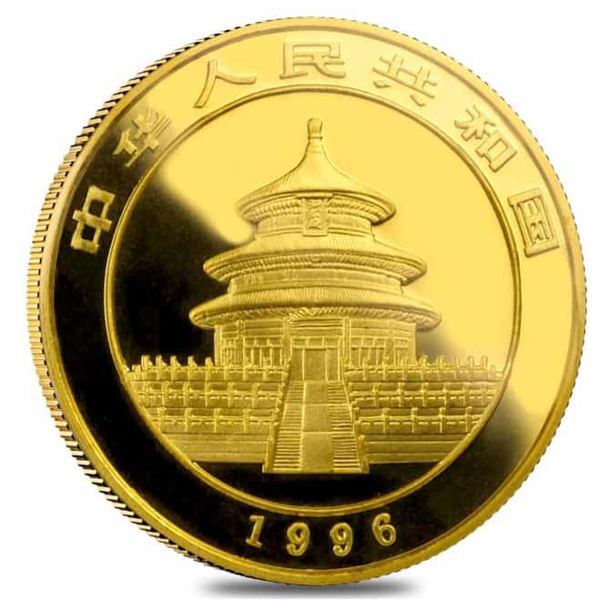 1996 1 oz Chinese Gold Panda 100 Yuan Small Date BU (Sealed)