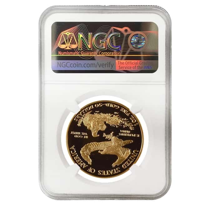 1995 W 1 oz $50 Proof Gold American Eagle NGC PF 70 UCAM (Edmund C. Moy Sign Label)