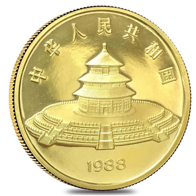 1988 12 oz Chinese Proof Gold Panda 1000 Yuan .999 Fine (w/Box)