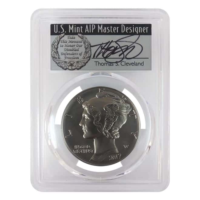 2017 1 oz Palladium American Eagle PCGS MS 70 FDOI (Thomas S. Cleveland Sign Label)