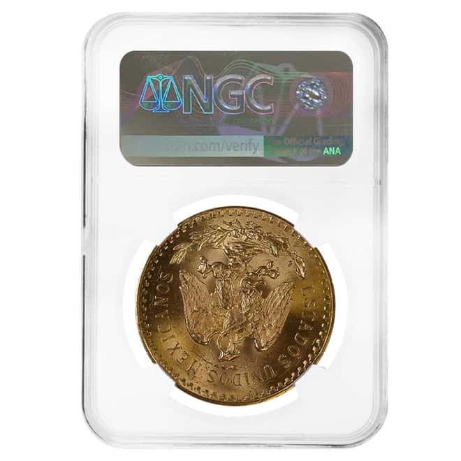 1926 Mexico 50 Pesos Gold Coin NGC MS 64