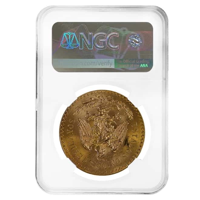 1925 Mexico 50 Pesos Gold Coin NGC MS 63