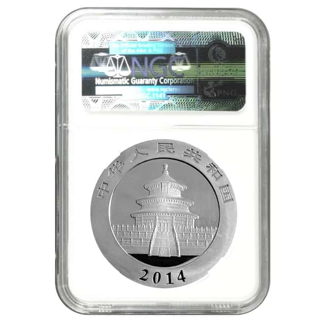 2014 1 oz Chinese Silver Panda 10 Yuan NGC MS 69 Early Releases