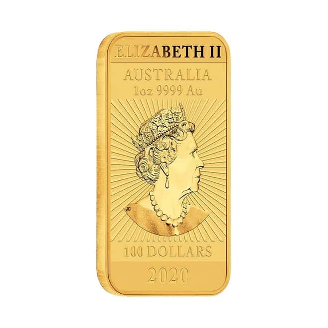 2020 1 oz Gold Australian Dragon Coin Bar $100 BU