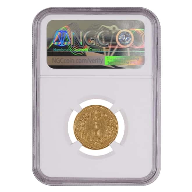 1908 (M41) Japanese 10 Yen Meiji Era Gold Coin NGC AU Details