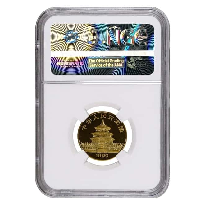1990 P 1/4 oz Chinese Proof Gold Panda 25 Yuan NGC PF 68 UCAM
