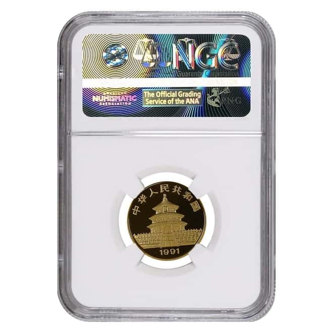 1991 P 1/4 oz Chinese Proof Gold Panda 25 Yuan NGC PF 69 UCAM