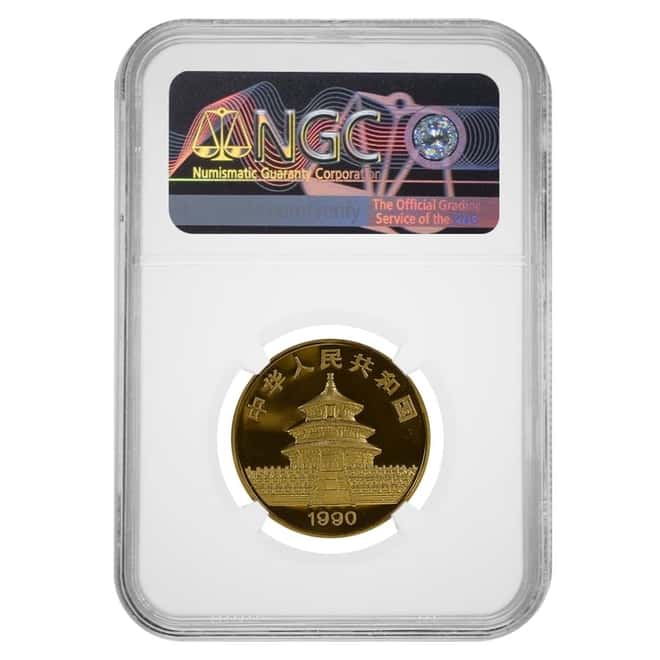 1990 P 1/2 oz Chinese Proof Gold Panda 50 Yuan NGC PF 69 UCAM