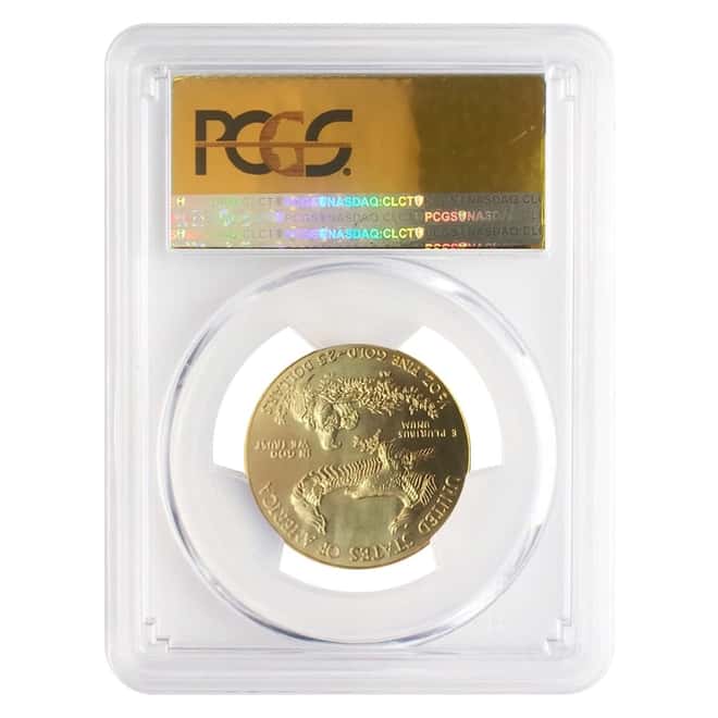 2016 1/2 oz $25 Gold American Eagle PCGS MS 70 (Gold Foil Label)