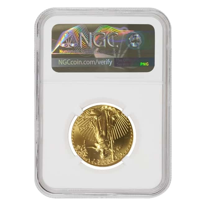 1998 1/2 oz $25 Gold American Eagle NGC MS 69 Mint Error (Rev Struck Thru)