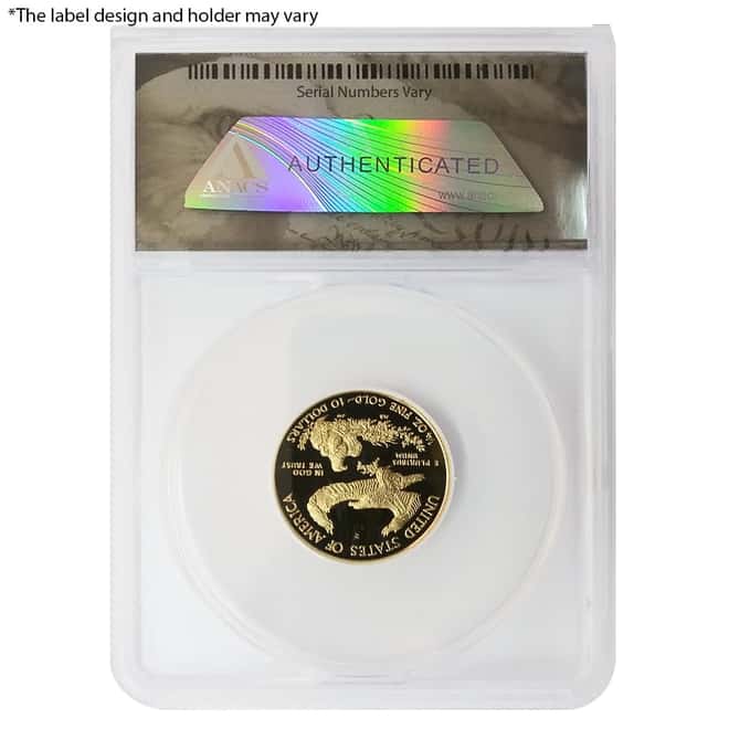 1/4 oz $10 Proof Gold American Eagle ANACS PF 70 (Random Year)
