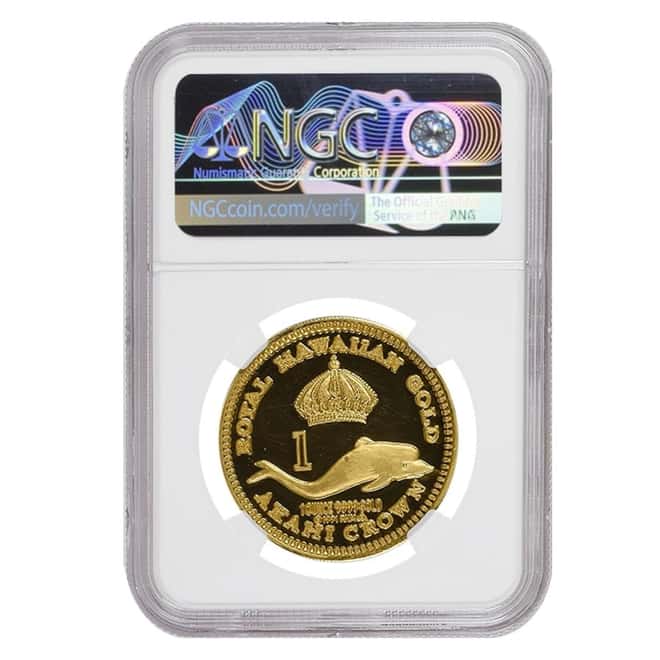 1991 1 oz Hawaiian Victoria Kaiulani Gold Crown NGC MS 66 DPL