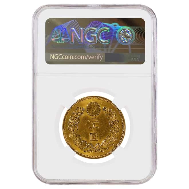 1905 (M38) Japanese 20 Yen Meiji Era Gold Coin NGC UNC Details