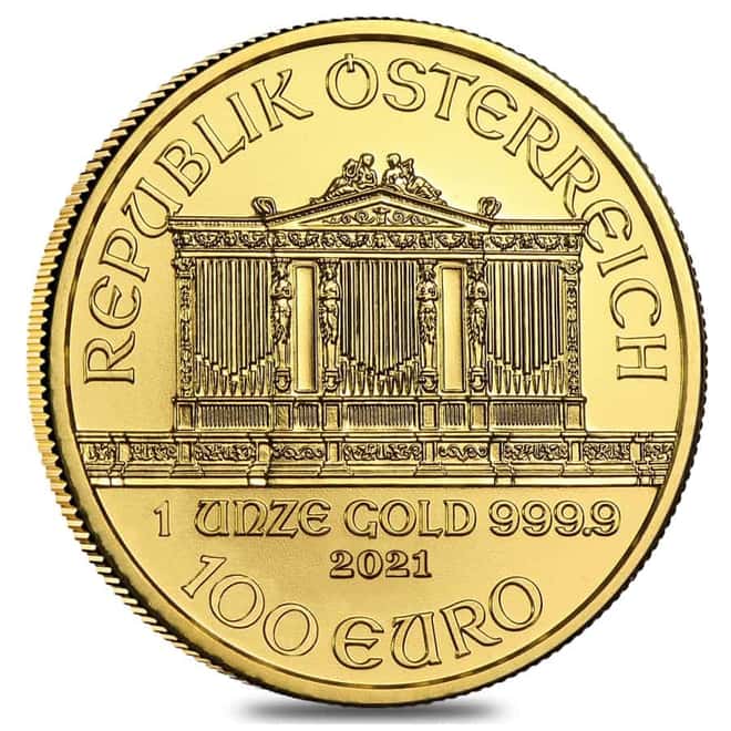 2021 1 oz Austrian Gold Philharmonic Coin BU
