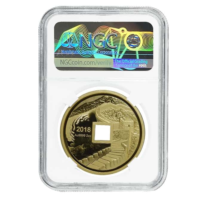 2018 2 oz Proof Gold Chinese Dragon and Phoenix Official Mint Medal NGC PF 70 UC FR