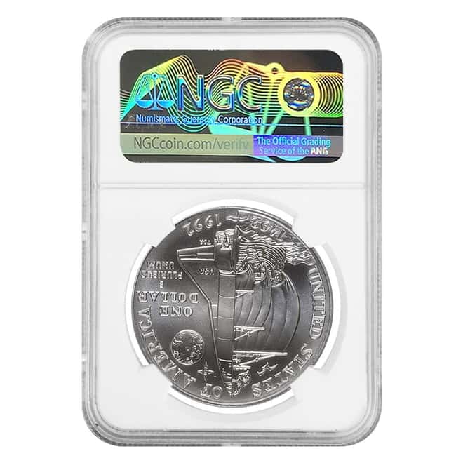 1992 D Columbus $1 Silver Dollar Commemorative NGC MS 70