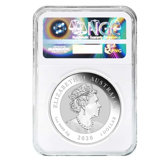 2020 1 oz Silver Australian Bull and Bear Coin Perth Mint NGC MS 70 Early Releases