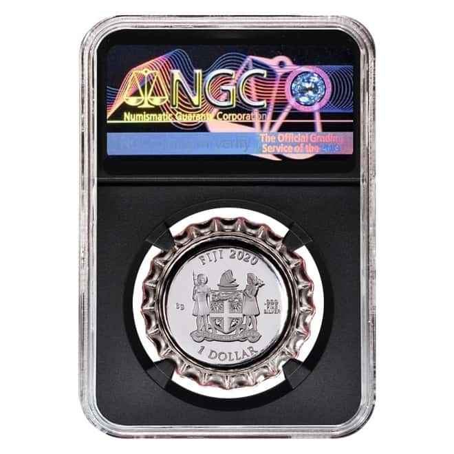 2020 6 gram Fiji Coca-Cola Israel Bottle Cap $1 Proof Silver Coin NGC PF 70 Early Releases (Retro) 