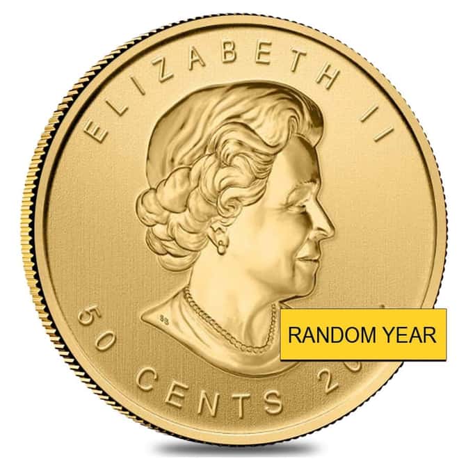 1 gram Canadian Gold Maples $.5 Coin .9999 Fine - Maplegram25™ (Random Year)