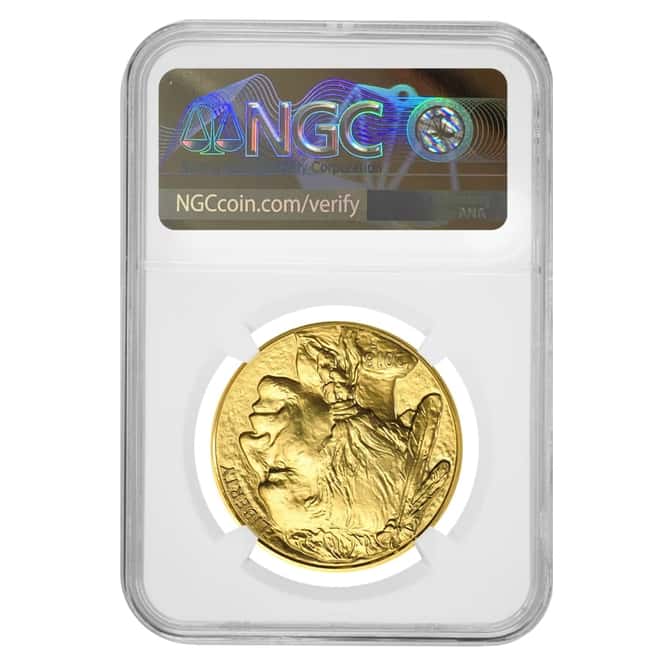 2018 1 oz Gold American Buffalo NGC MS 69 Mint Error (Rev Struck Thru) 
