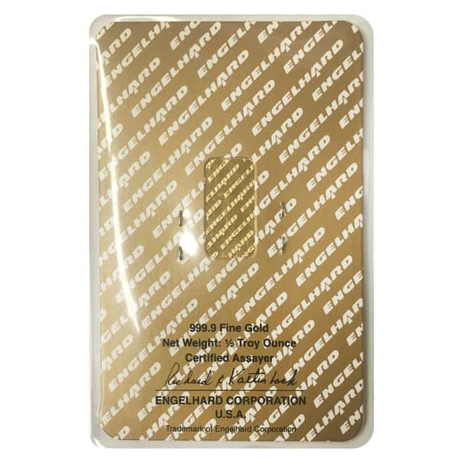 1/2 oz Engelhard Gold Vintage Bar .9999 Fine (In Assay)