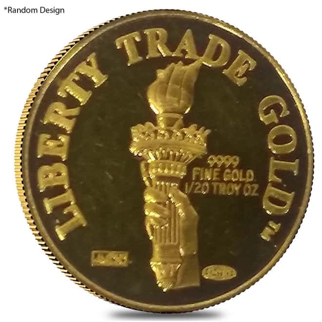 1/20 oz Johnson Matthey MTB Liberty Trade Gold Round .9999 Fine
