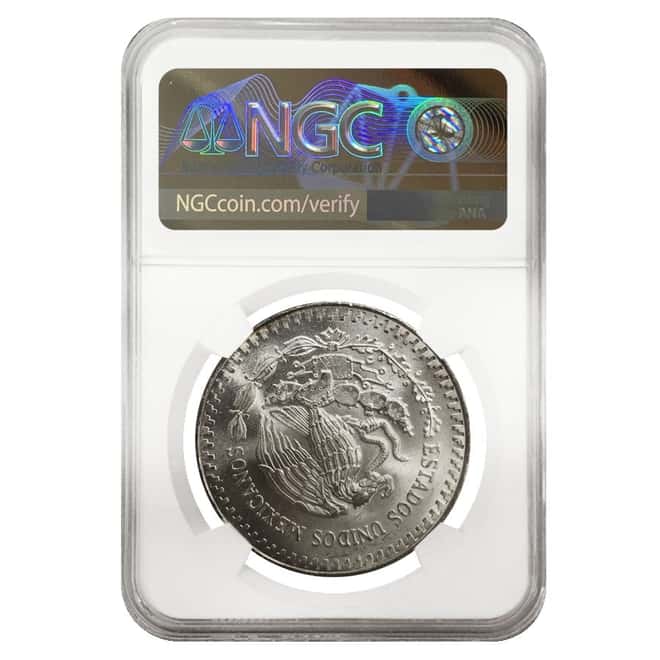 1982 1 oz Silver Mexican Libertad NGC MS 64*